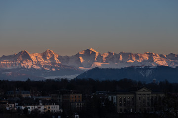 swiss alpine panorama from bern