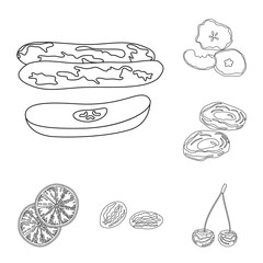 Isolated object of food  and raw  sign. Set of food  and nature  vector icon for stock.