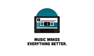  Music makes everything better Quote Poster Design