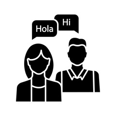 Language practice glyph icon