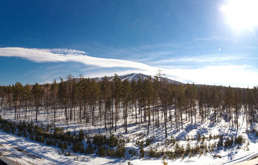 View of the mountain Zavyaliha from the parking lot
