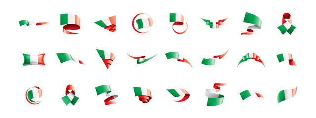 Italy flag, vector illustration on a white background.