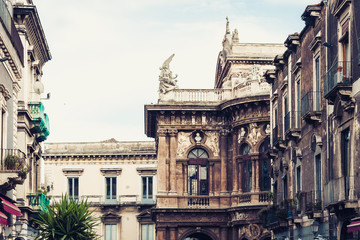 Fototapeta na wymiar Teatro Massimo Bellini, famous landmark of Catania, Sicily, Italyю