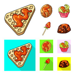 Isolated object of confectionery and culinary sign. Set of confectionery and product vector icon for stock.