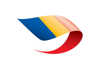 Chad flag, vector illustration on a white background.