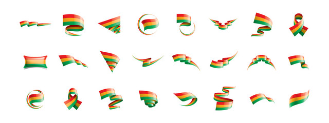 Fototapeta na wymiar Bolivia flag, vector illustration on a white background.