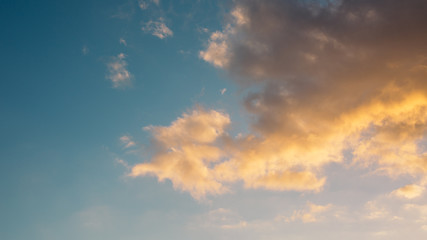 sky with golden clouds in the morning