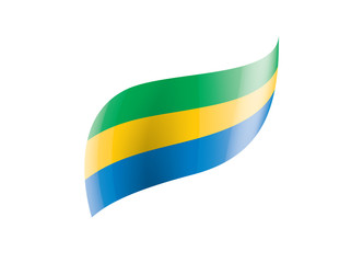 Gabon flag, vector illustration on a white background.