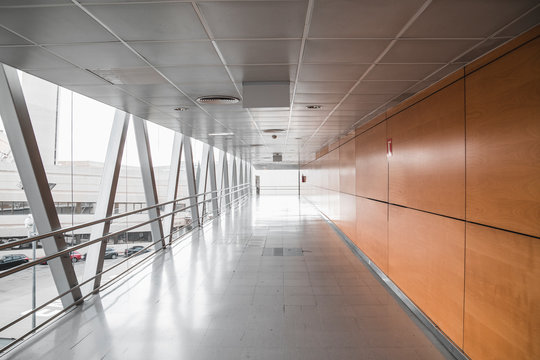 Empty airport hallway with nobody