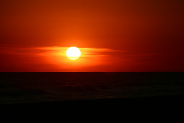 Beach at sunset in Tenerife. Spain