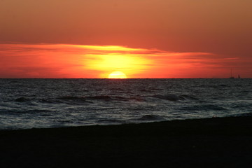 Fototapeta na wymiar Beach at sunset in Tenerife. Spain