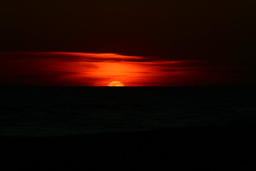 Beach at sunset in Tenerife. Spain