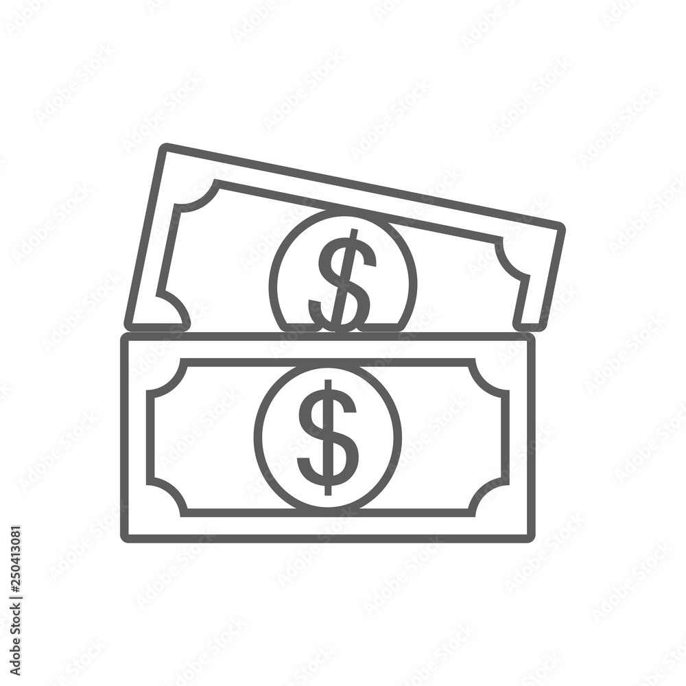 Aufkleber money bills icon. element of finance for mobile concept and web apps icon. outline, thin line icon f