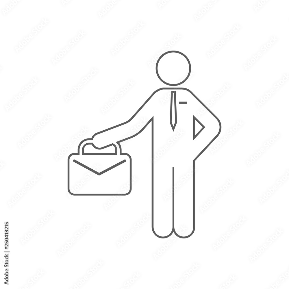 Aufkleber business man with a diplomat icon. element of finance for mobile concept and web apps icon. outline,
