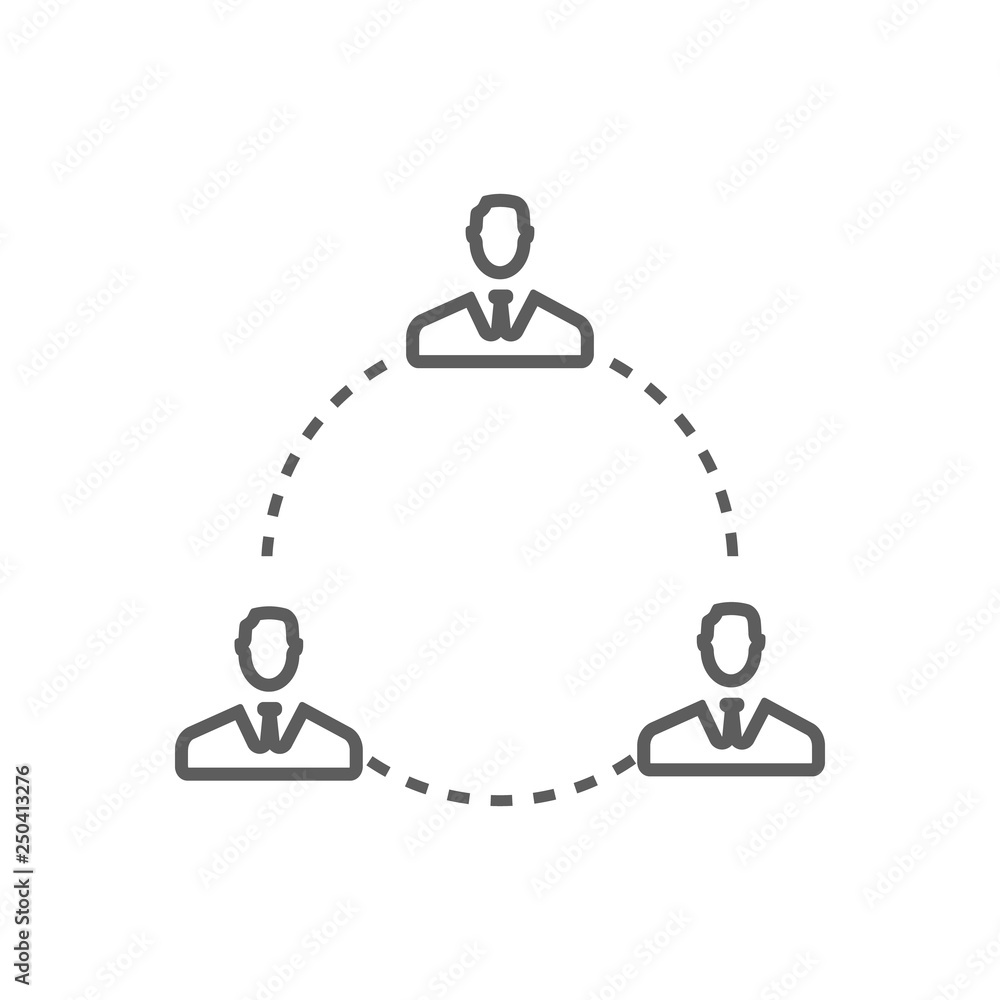 Poster people circle of relationships icon. element of finance for mobile concept and web apps icon. outlin