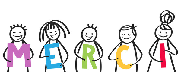 MERCI, group of french kids saying thank you