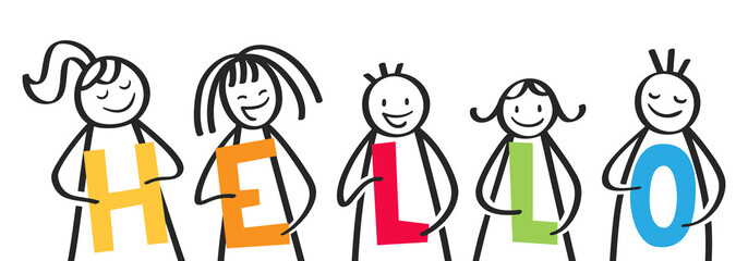 HELLO, welcome address, kids saying hello © Rudie