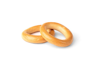 Dryings bagel isolated on white background.