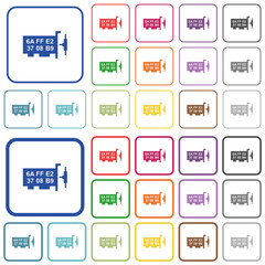Network mac address outlined flat color icons