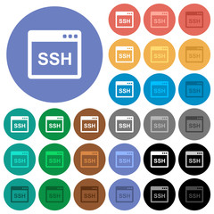 SSH client application round flat multi colored icons