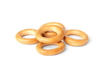 Dryings bagel isolated on white background.