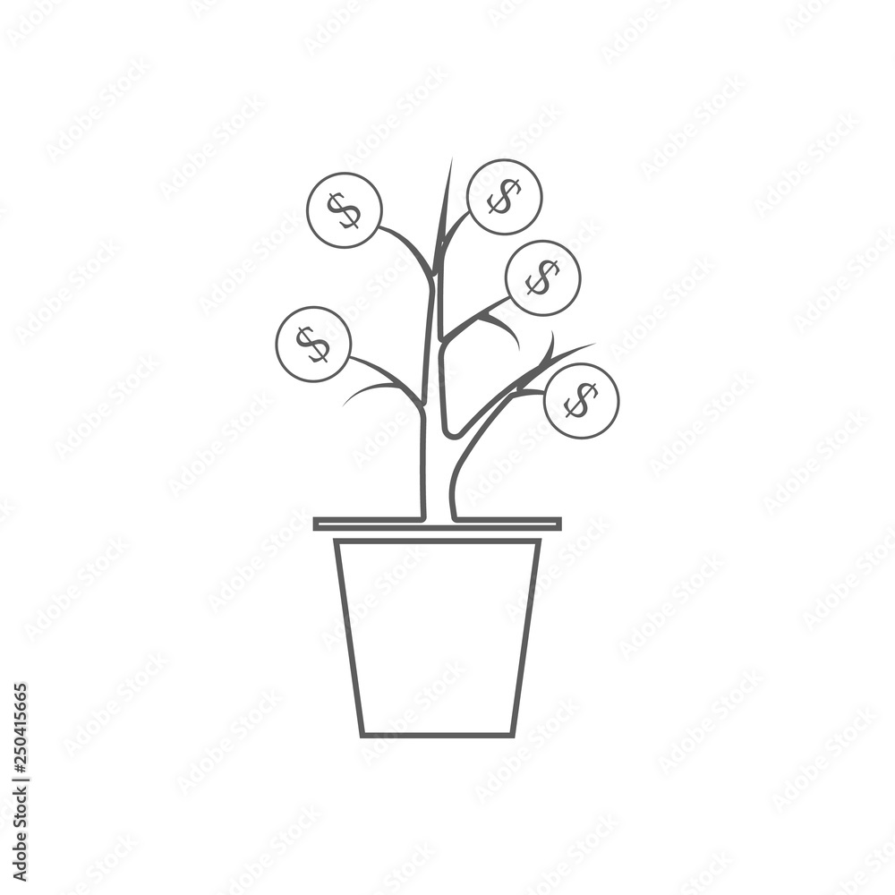 Poster money tree icon. element of finance for mobile concept and web apps icon. outline, thin line icon fo