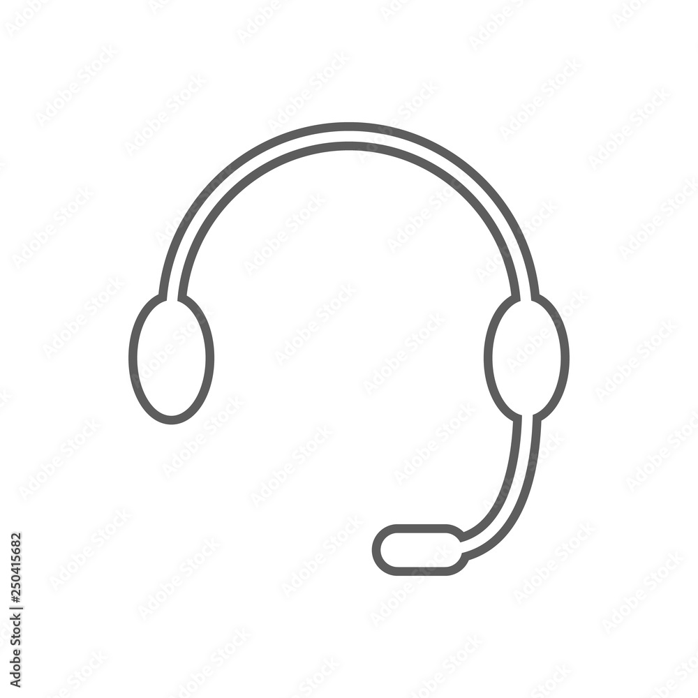Poster headphones with microphone icon. element of finance for mobile concept and web apps icon. outline, t
