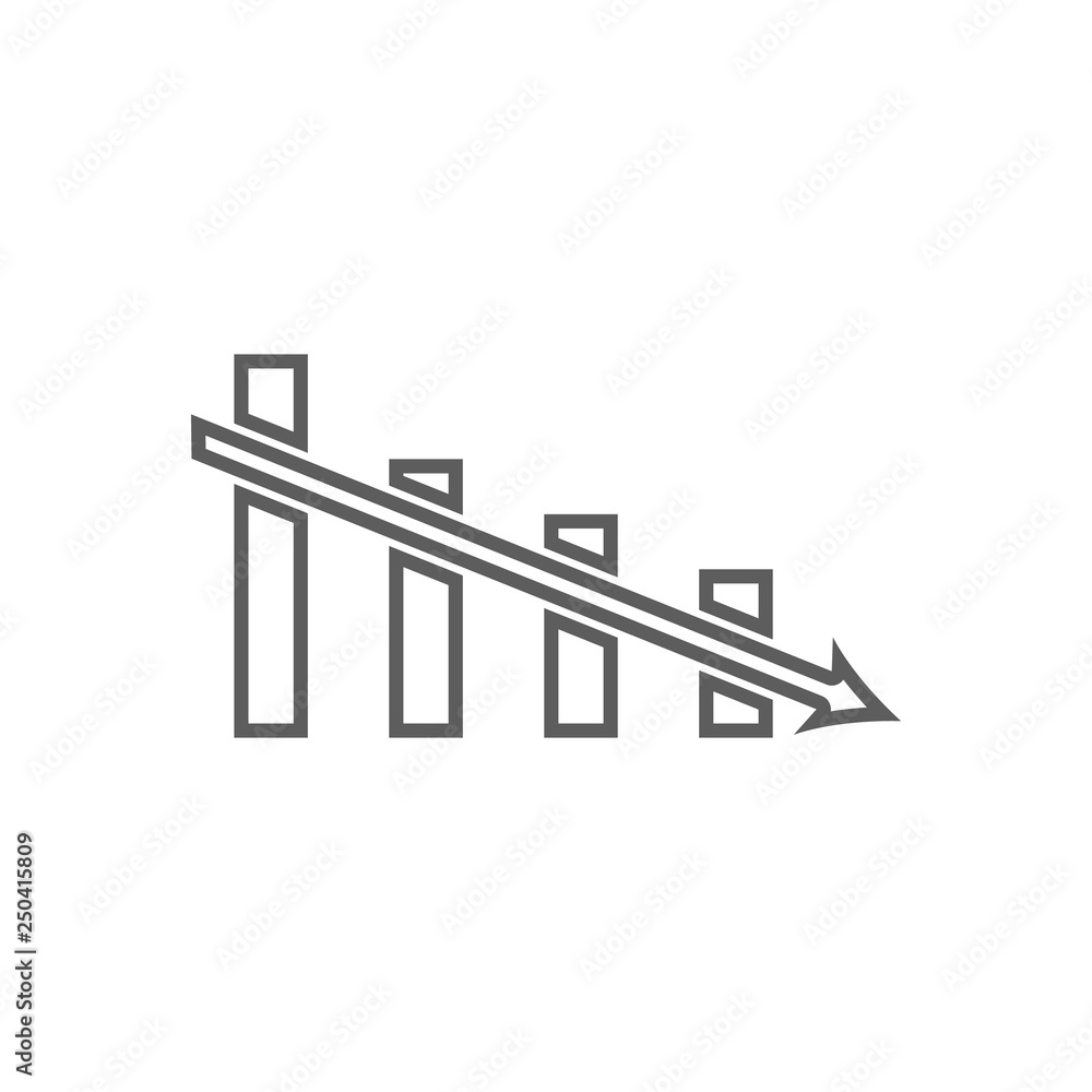 Poster descending chart icon. element of finance for mobile concept and web apps icon. outline, thin line i