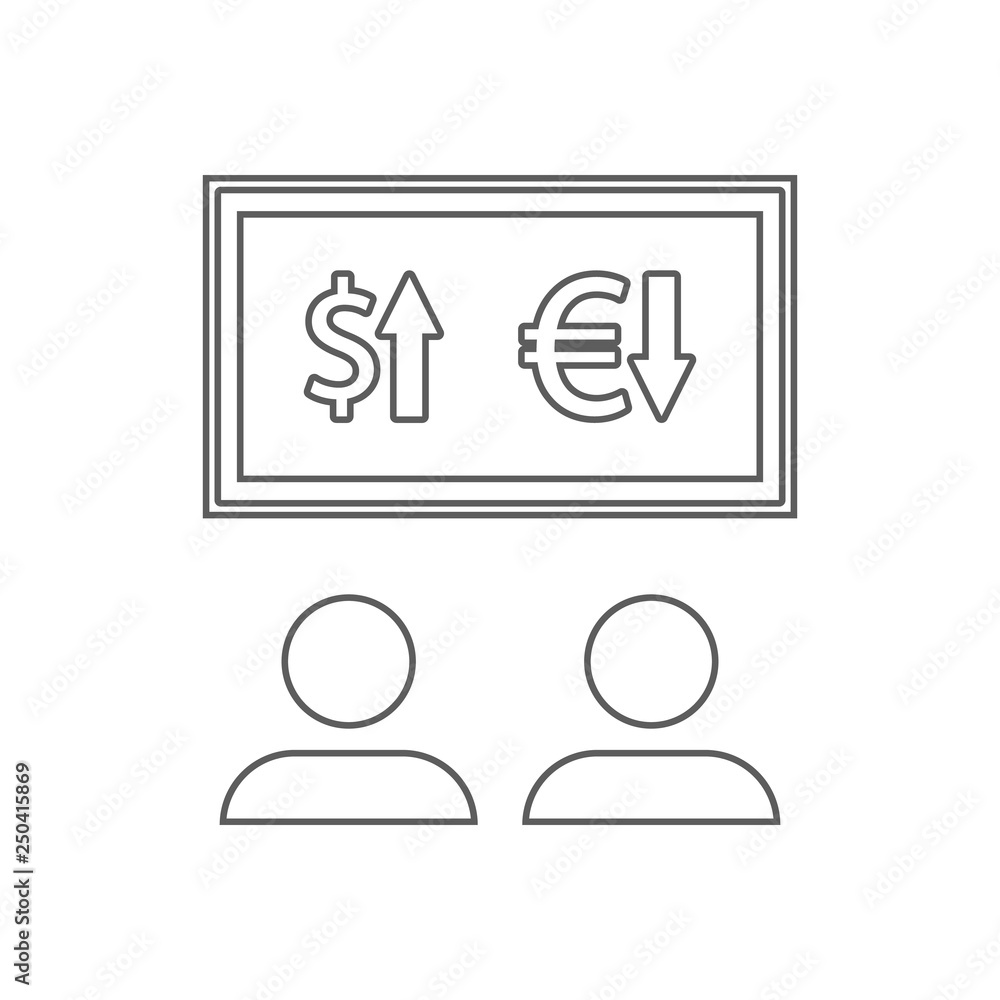 Poster people are watching the change in the exchange rate icon. element of finance for mobile concept and 