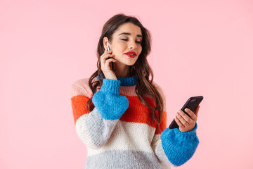 Beautiful young woman wearing colorful clothes