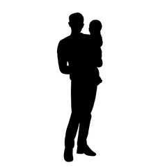 vector, isolated, family, dad and child silhouette