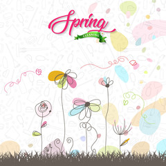 Spring cleaning with set of cleaning supplies and tools pattern. Spring cleaning background.