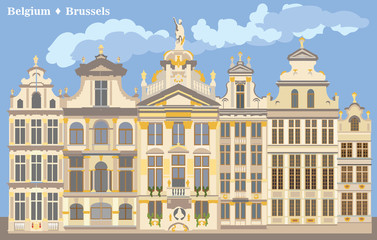Fototapeta na wymiar Colorful Grand Place in Brussels