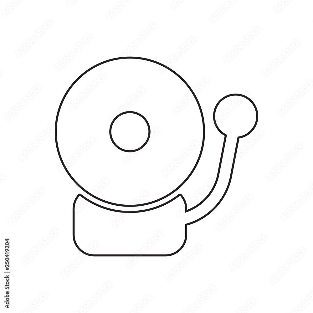Poster alarm bell icon. element of fire guardfor mobile concept and web apps icon. outline, thin line icon 