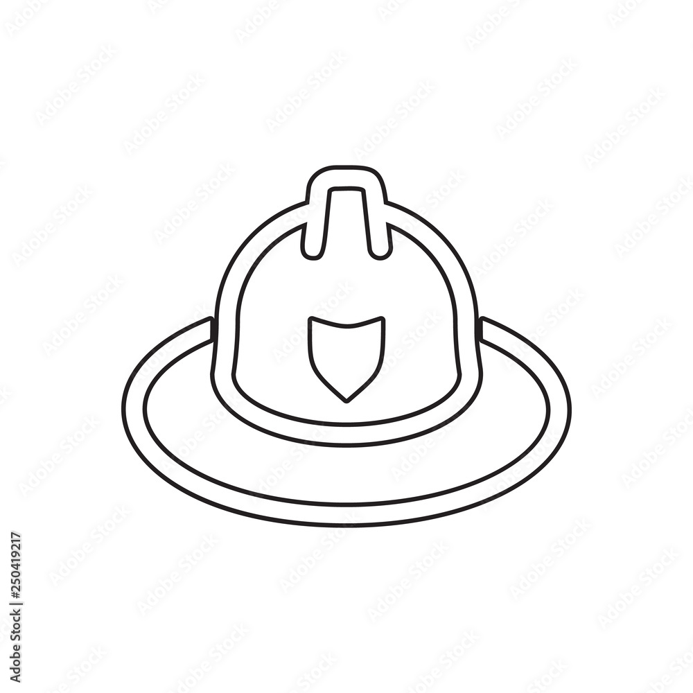 Poster fireman hat icon. element of fire guardfor mobile concept and web apps icon. outline, thin line icon