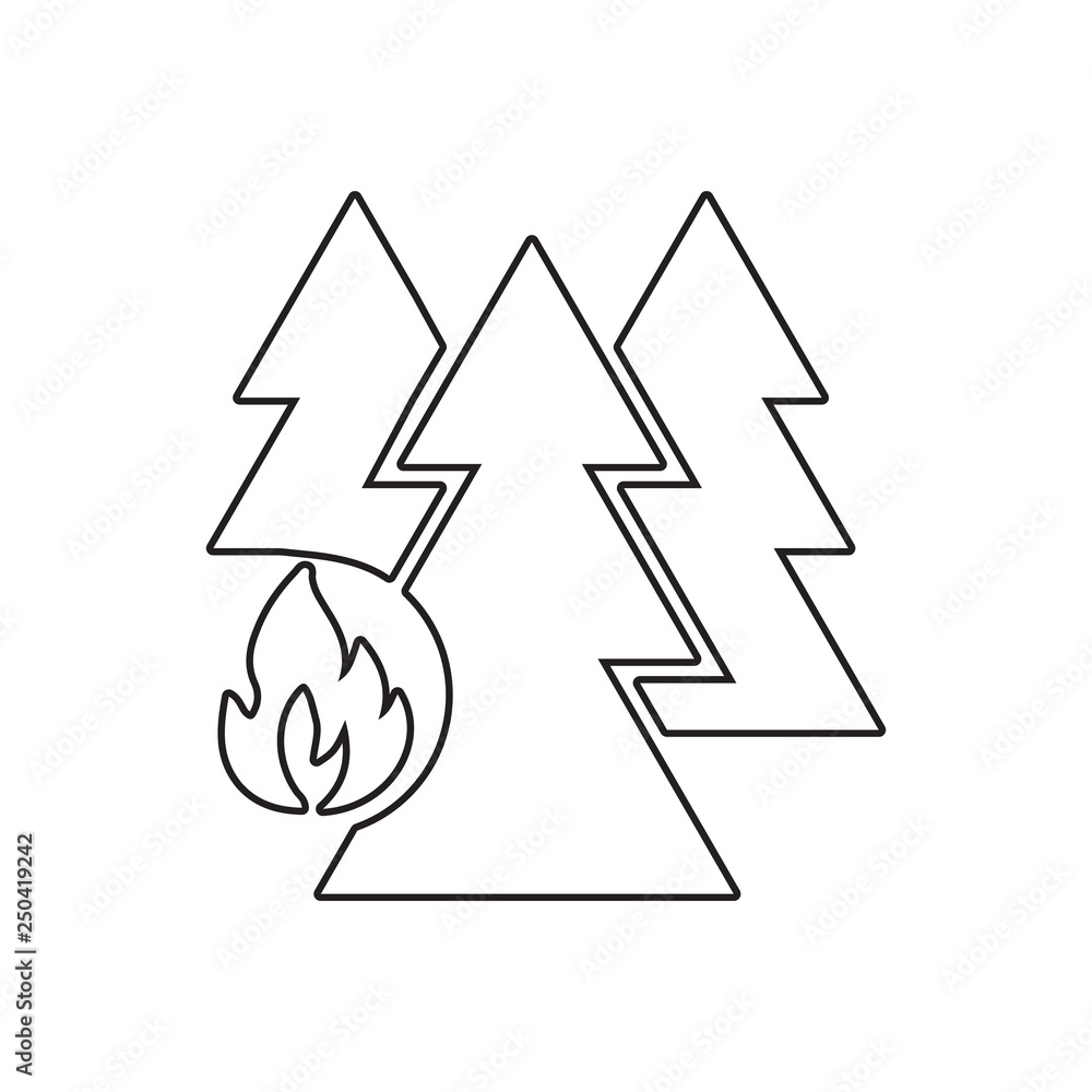 Poster forest from fire icon. element of fire guardfor mobile concept and web apps icon. outline, thin line