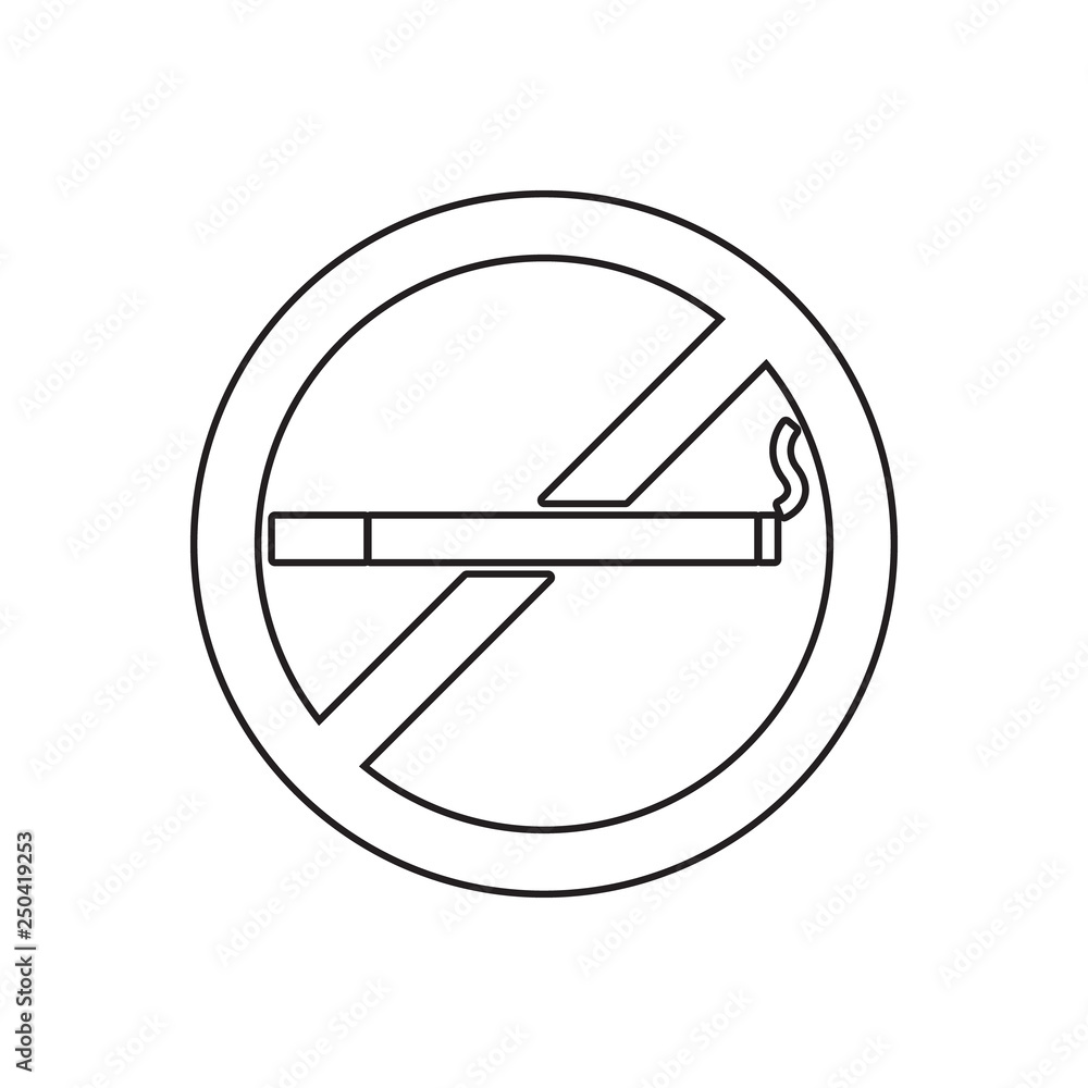 Poster no smoking icon. element of fire guardfor mobile concept and web apps icon. outline, thin line icon 