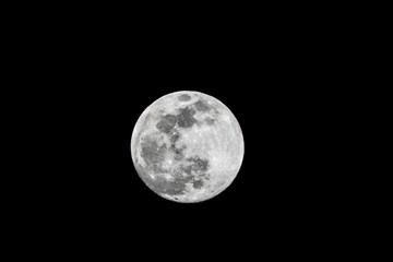 Full moon of the day February 19, 2019. One day before the event of the super moon
