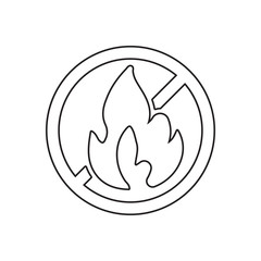 no fire icon. Element of fire guardfor mobile concept and web apps icon. Outline, thin line icon for website design and development, app development