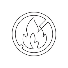 no fire icon. Element of fire guardfor mobile concept and web apps icon. Outline, thin line icon for website design and development, app development