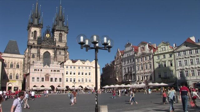 View of Tyn Church in Prague Czech Republic