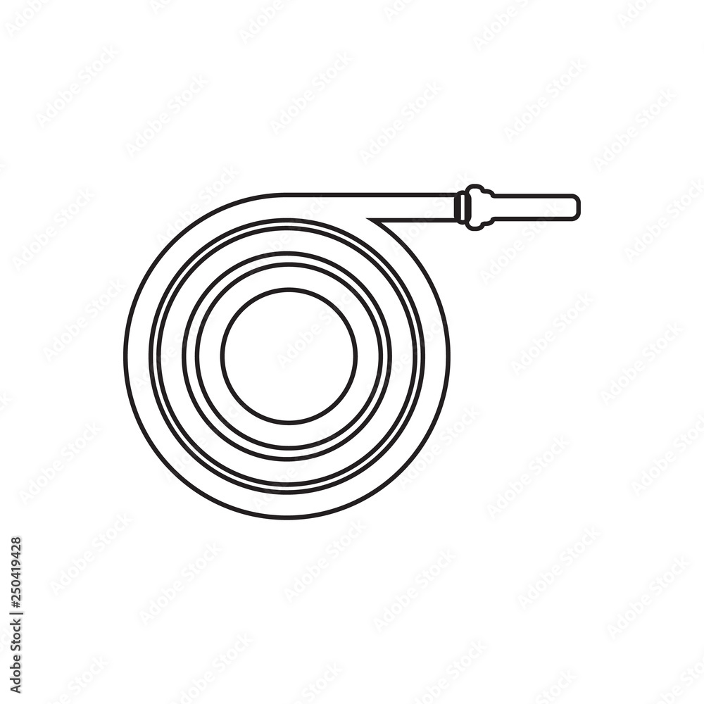 Aufkleber fire hose icon. element of fire guardfor mobile concept and web apps icon. outline, thin line icon f