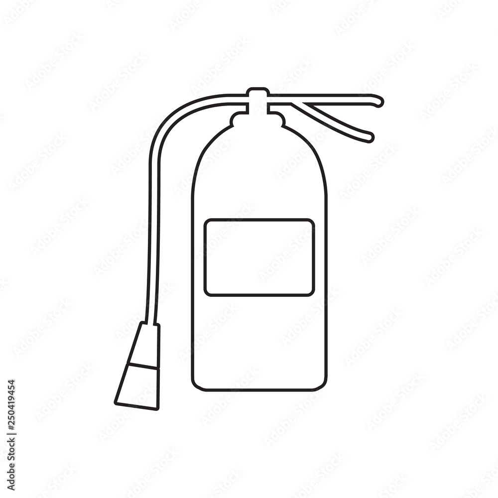 Poster fire extinguisher icon. element of fire guardfor mobile concept and web apps icon. outline, thin lin