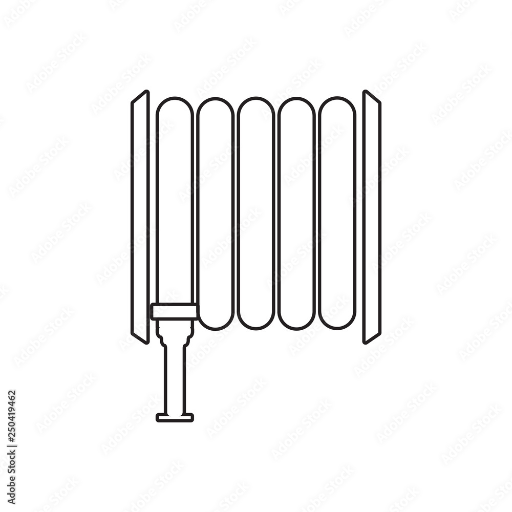 Poster fire hose icon. element of fire guardfor mobile concept and web apps icon. outline, thin line icon f