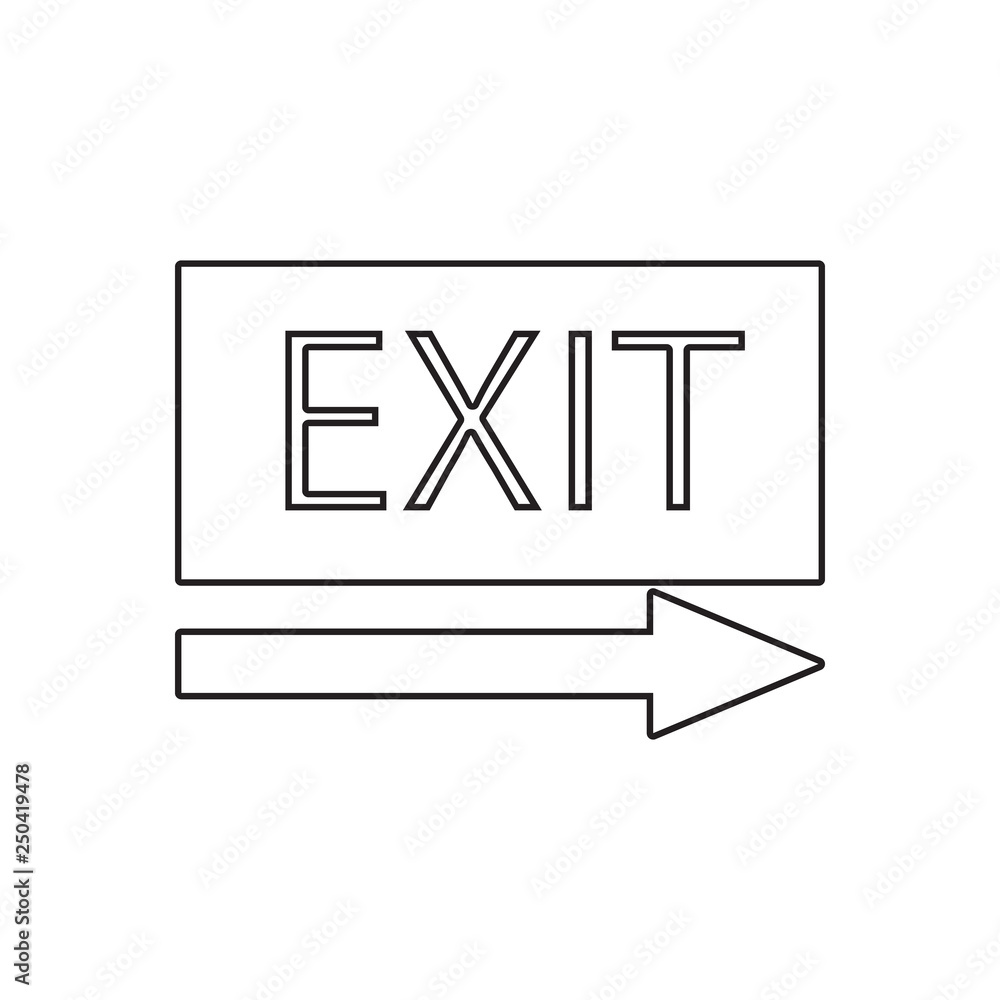 Poster exit icon. element of fire guardfor mobile concept and web apps icon. outline, thin line icon for we