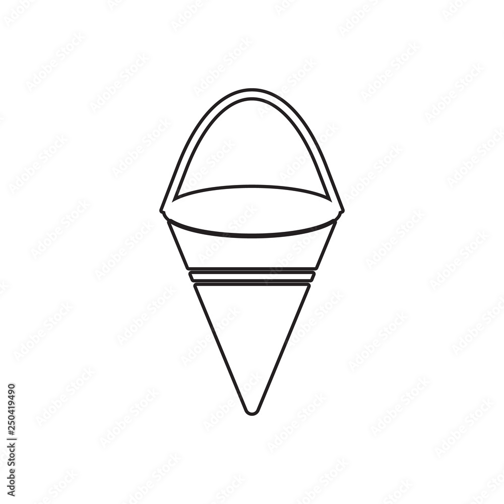 Poster red metal fire bucket icon. element of fire guardfor mobile concept and web apps icon. outline, thin