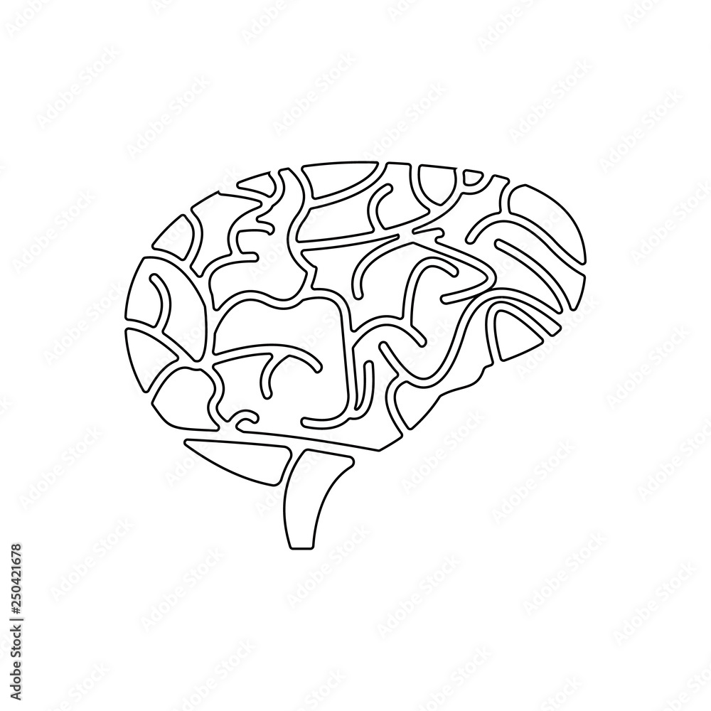 Poster the human brain icon. element of human parts for mobile concept and web apps icon. outline, thin lin