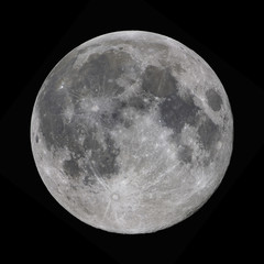 SuperMoon taken during it's full phase in february 2019., when the distance was only 357.000 km. CLIPPING PATH INCLUDED so you can paste it wherever you like!