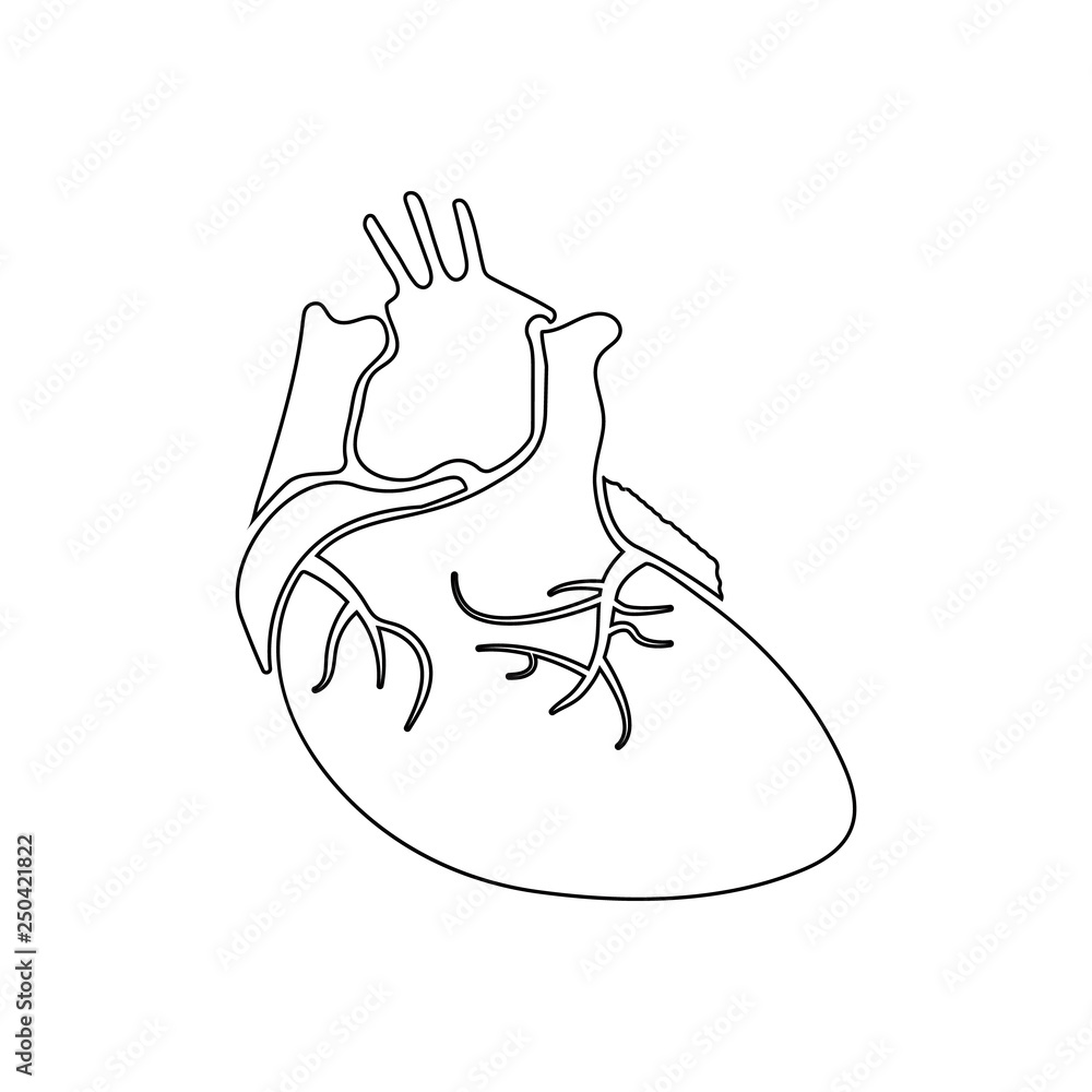 Poster real image of the human heart icon. element of human parts for mobile concept and web apps icon. out