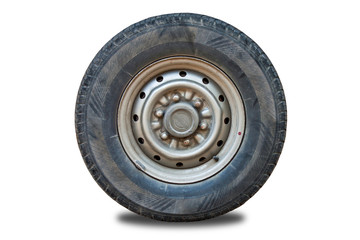Old tire isolated on white background